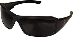 Edge Eyewear - Smoke Lenses, Framed Safety Glasses - Scratch Resistant, Black Nylon Frame, Size Universal, Wrap Around - Benchmark Tooling