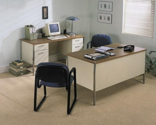 Hon - Plastic Laminated Top Left Return Desk - Mahogany/Charcoal - Benchmark Tooling