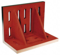 Suburban Tool - 20" Wide x 12" Deep x 16" High Cast Iron Machined Angle Plate - Slotted Plate, Through-Slots on Surface, Double Web, 1-1/8" Thick, Single Plate - Benchmark Tooling