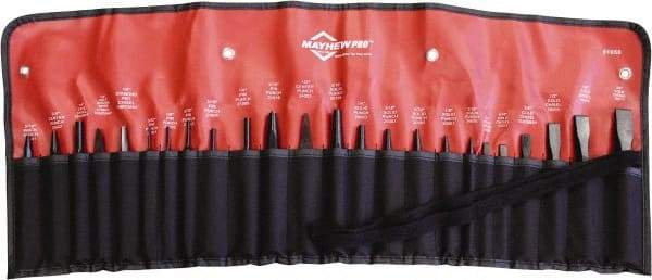 Mayhew - 24 Piece Punch & Chisel Set - 1/4 to 3/4" Chisel, 3/32 to 1/2" Punch, Hex Shank - Benchmark Tooling