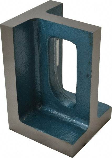 Interstate - 1 Hole, 6" High x 4" Wide x 4" Deep, Right Angle Iron - Semi-Steel, Machined, Parallel to within 0.003" per 6", Square to within 0.004" per 6" - Benchmark Tooling