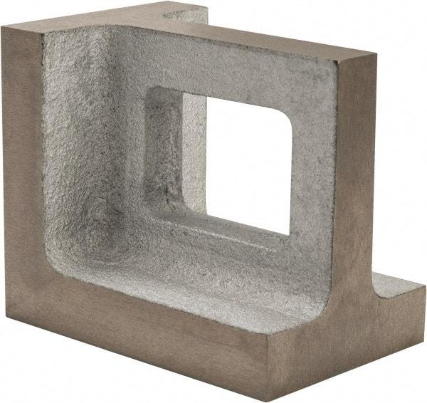 Interstate - 1 Hole, 6" High x 4" Wide x 5" Deep, Right Angle Iron - Semi-Steel, Machined, Parallel to within 0.003" per 6", Square to within 0.004" per 6" - Benchmark Tooling