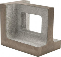 Interstate - 1 Hole, 6" High x 4" Wide x 5" Deep, Right Angle Iron - Semi-Steel, Machined, Parallel to within 0.003" per 6", Square to within 0.004" per 6" - Benchmark Tooling