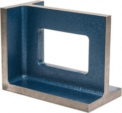 Interstate - 1 Hole, 10" High x 5-1/2" Wide x 8" Deep, Right Angle Iron - Semi-Steel, Machined, Parallel to within 0.003" per 6", Square to within 0.004" per 6" - Benchmark Tooling