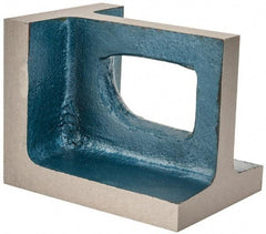 Interstate - 1 Hole, 5" High x 3-3/4" Wide x 4" Deep, Right Angle Iron - Semi-Steel, Precision Ground, Parallel & Square to within 0.0018" per 6" - Benchmark Tooling