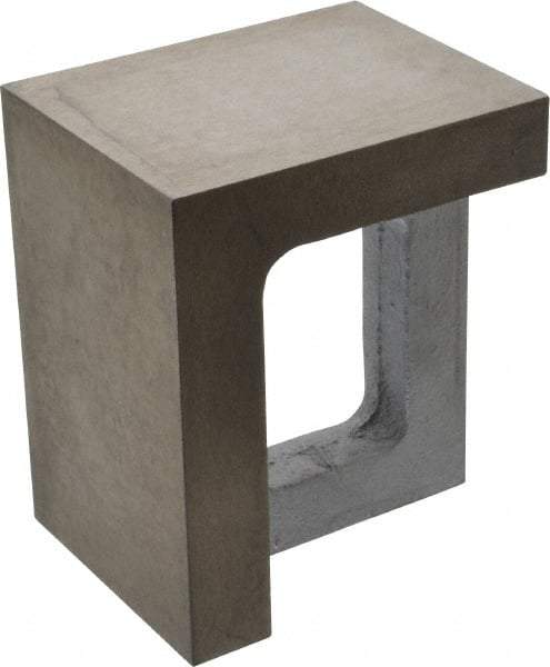 Interstate - 1 Hole, 6" High x 4" Wide x 5" Deep, Right Angle Iron - Semi-Steel, Precision Ground, Parallel & Square to within 0.0018" per 6" - Benchmark Tooling