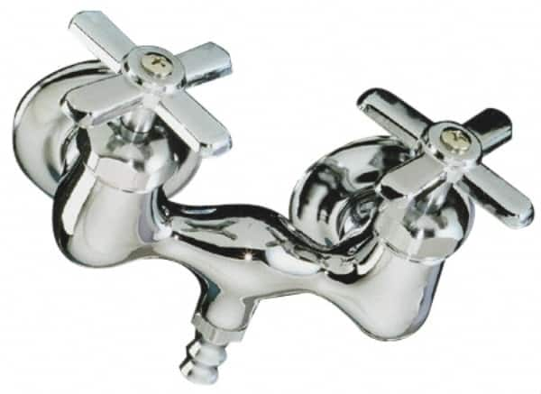 B&K Mueller - Exposed, Two Handle, Chrome Coated, Brass, Bath Faucet - Cross Handles, 3-3/8 Inch Mounting Centers, Brass Handles - Benchmark Tooling