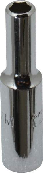 Proto - 1/4" Drive, Deep Hand Socket - 6 Points, 1-15/16" OAL, Chrome Finish - Benchmark Tooling