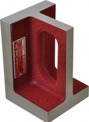 Suburban Tool - 1 Hole, 6" High x 4" Wide x 4" Deep, Right Angle Iron - Cast Iron, Precision Ground, 7/8" Thick, Parallel to within 0.00025" per 6", Square to within 0.0005" per 6" - Benchmark Tooling