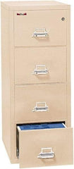 FireKing - 20.81" Wide x 52-3/4" High x 31-9/16" Deep, 4 Drawer Vertical File - Steel, Parchment - Benchmark Tooling