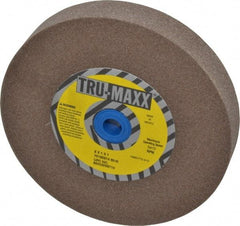 Tru-Maxx - 80 Grit Aluminum Oxide Bench & Pedestal Grinding Wheel - 6" Diam x 1" Hole x 1" Thick, 5410 Max RPM, O Hardness, Medium Grade , Vitrified Bond - Benchmark Tooling