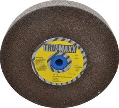 Tru-Maxx - 46 Grit Aluminum Oxide Bench & Pedestal Grinding Wheel - 7" Diam x 1" Hole x 1" Thick, 3600 Max RPM, O Hardness, Coarse Grade , Vitrified Bond - Benchmark Tooling
