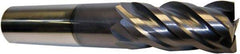 Accupro - 3/8", 5/8" LOC, 3/8" Shank Diam, 2" OAL, 4 Flute, Solid Carbide Square End Mill - Single End, AlTiN Finish, Spiral Flute, 40° Helix, Centercutting, Right Hand Cut, Right Hand Flute - Benchmark Tooling