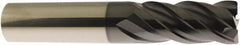 Accupro - 3/8", 4 Flute, Single End, Solid Carbide, 0.01" Corner Radius End Mill - 2-1/2" OAL, 40° Helix, Right Hand Flute, 7/8" LOC, Right Hand Cut - Benchmark Tooling