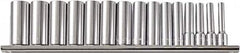 Paramount - 15 Piece 1/2" Drive Chrome Vanadium Finish Deep Well Socket Set - 12 Points, 3/8" to 1-1/4" Range, Inch Measurement Standard - Benchmark Tooling