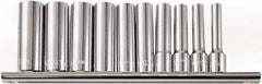Paramount - 10 Piece 1/4" Drive Chrome Vanadium Finish Deep Well Socket Set - 6 Points, 4mm to 13mm Range, Metric Measurement Standard - Benchmark Tooling