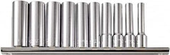 Paramount - 10 Piece 1/4" Drive Chrome Vanadium Finish Deep Well Socket Set - 6 Points, 3/16" to 9/16" Range, Inch Measurement Standard - Benchmark Tooling