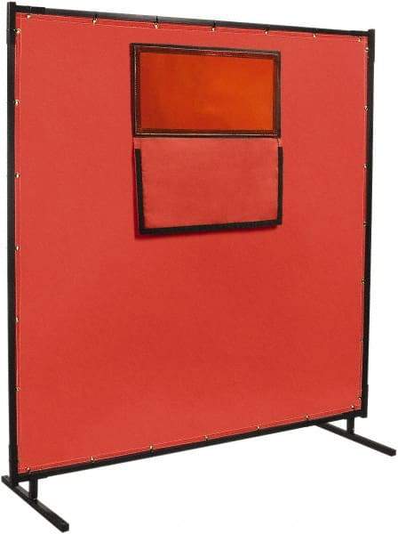 Steiner - 8 Ft. Wide x 6 Ft. High x 1 Inch Thick, Fiberglass Welding Welding Screen Kit - Red - Benchmark Tooling