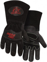 Steiner - Size XL Cotton Lined Goatskin Welding Glove - 12" OAL, Gauntlet Cuff, Wing Thumb, For MIG - Benchmark Tooling