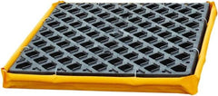 UltraTech - 6 Gal Sump, 1,500 Lb Capacity, 1 Drum, Polyethylene Spill Deck or Pallet - 24" Long x 24" Wide x 2-1/2" High, Yellow and Black, Low Profile, Inline Drum Configuration - Benchmark Tooling