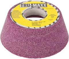 Tru-Maxx - 4" Diam x 1-1/4" Hole x 1-1/2" Thick, K Hardness, 46 Grit Surface Grinding Wheel - Aluminum Oxide, Type 11, Coarse Grade, Vitrified Bond, No Recess - Benchmark Tooling