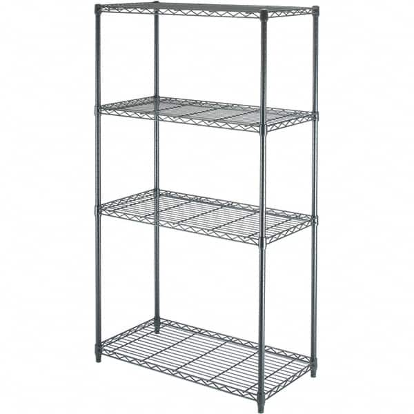 Value Collection - 4 Shelf Wire Shelving - Starter Unit - 36" Wide x 18" Deep x 63" High, - Benchmark Tooling