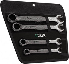 Wera - 4 Piece, 10mm to 19mm, 12 Point Combination Wrench Set - Metric Measurement Standard, Satin Finish, Comes in Cordura Nylon Roll - Benchmark Tooling