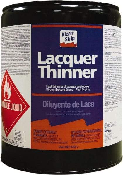 Klean-Strip - 5 Gal Lacquer Thinner SCAQMD - 24 gL VOC Content, Comes in Metal Can - Benchmark Tooling