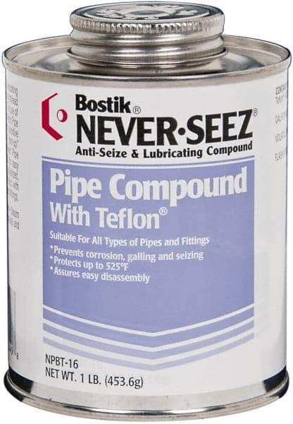 Bostik - 1 Lb Can High Temperature Anti-Seize Lubricant - With PTFE, -297 to 1,800°F, Off-White, Water Resistant - Benchmark Tooling