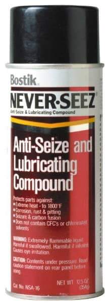 Bostik - 16 oz Aerosol Extreme Pressure Anti-Seize Lubricant - Copper, -297 to 1,800°F, Silver Gray, Water Resistant - Benchmark Tooling