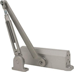 Falcon - 48" Door Width, 9-3/4" Closer Body Length, Light-Medium-Duty Door Closer to Hold Open Manual Damper - Aluminum Finish - Benchmark Tooling