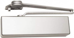 Falcon - 54" Door Width, 13-5/8" Closer Body Length, Heavy-Duty Door Closer to Full Cover to Dead Stop Arm Manual Damper - Aluminum Finish - Benchmark Tooling