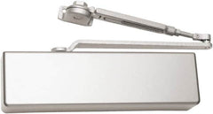 Falcon - 54" Door Width, 13-5/8" Closer Body Length, Heavy-Duty Door Closer to Full Cover to Hold Open Manual Damper - Aluminum Finish - Benchmark Tooling