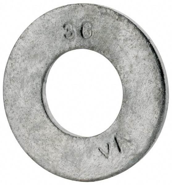 Value Collection - 3/8" Screw, Grade SAE 1035-1050 Steel Standard Flat Washer - 0.401" ID x 13/16" OD, 0.08" Thick, Galvanized Finish - Benchmark Tooling