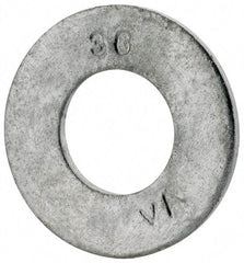 Value Collection - 3/8" Screw, Grade SAE 1035-1050 Steel Standard Flat Washer - 0.401" ID x 13/16" OD, 0.08" Thick, Galvanized Finish - Benchmark Tooling