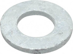 Value Collection - 1/2" Screw, Grade SAE 1035-1050 Steel Standard Flat Washer - 17/32" ID x 1-1/16" OD, 0.177" Thick, Galvanized Finish - Benchmark Tooling