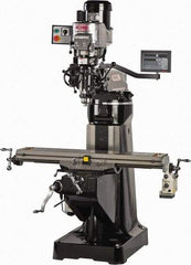 Vectrax - 9" Table Width x 48" Table Length, Variable Speed Pulley Control, 3 Phase Knee Milling Machine - R8 Spindle Taper, 2 hp - Benchmark Tooling