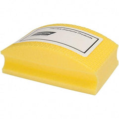 Norton - Super Fine Grade, 400 Grit, Diamond Hand Pad - Yellow, 2-1/8" Wide x 3-1/2" Long x 1-1/2" Thick, Nonwoven - Benchmark Tooling
