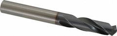 OSG - 11.99896mm 130° Spiral Flute Powdered Metal Screw Machine Drill Bit - TiCN Finish, Right Hand Cut, 51mm Flute Length, 108mm OAL, Standard Point, Straight Shank - Benchmark Tooling