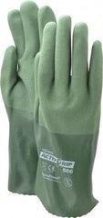 PIP - Size XL (10), 12" Long, Supported, Nitrile Chemical Resistant Gloves - Textured Finish, Cotton Lined, Safety Cuff, ANSI Abrasion Level 4, ANSI Cut Level 0, ANSI Puncture Level 1, Green - Benchmark Tooling