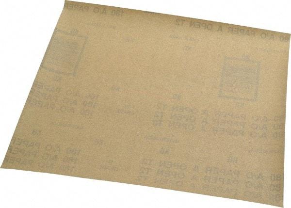 Norton - 180 Grit, Aluminum Oxide Sanding Sheet - 11" Long x 9" Wide, Very Fine Grade, A Weighted Paper Backing - Benchmark Tooling