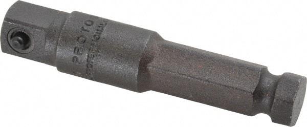 Proto - 3/8" Square Size Hex to Square Adapter - 7/16" Hex Drive, 2-3/4" OAL - Benchmark Tooling