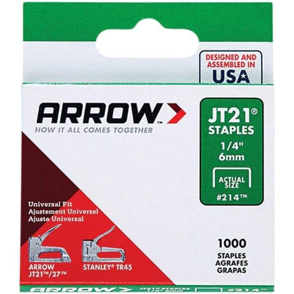 Arrow - 7/16" Wide Galvanized Steel Light-Duty Staples - 1/4" Leg Length - Benchmark Tooling