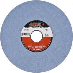 Camel Grinding Wheels - 14" Diam x 5" Hole x 2" Thick, I Hardness, 46 Grit Surface Grinding Wheel - Aluminum Oxide, Type 7, Medium Grade, Vitrified Bond, Two-Side Recess - Benchmark Tooling