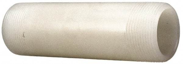 NIBCO - 1-1/2" Pipe, 4" Long PVDF Threaded Plastic Pipe Nipple - Schedule 80, Natural - Benchmark Tooling