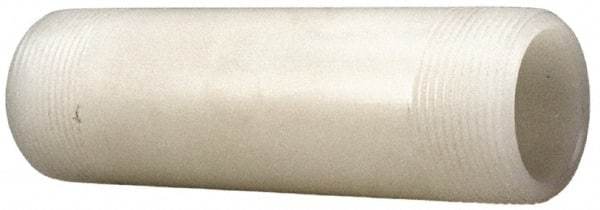 NIBCO - 3/4" Pipe, 6" Long PVDF Threaded Plastic Pipe Nipple - Schedule 80, Natural - Benchmark Tooling