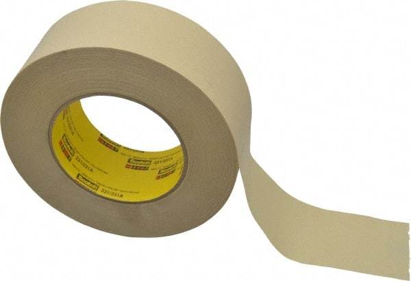 3M - 2" Wide x 60 Yd Long Tan Paper Masking Tape - Series 231, 7.6 mil Thick, 28 In/Lb Tensile Strength - Benchmark Tooling