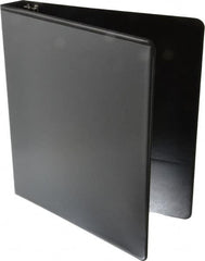 UNIVERSAL - 1" Sheet Capacity, 8-1/2 x 11", Deluxe Round Ring View Binder - Suede Grain Vinyl, Black - Benchmark Tooling