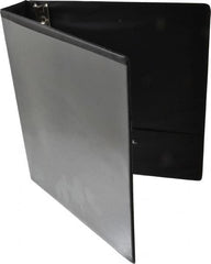 UNIVERSAL - 1-1/2" Sheet Capacity, 8-1/2 x 11", Deluxe Round Ring View Binder - Suede Grain Vinyl, Black - Benchmark Tooling