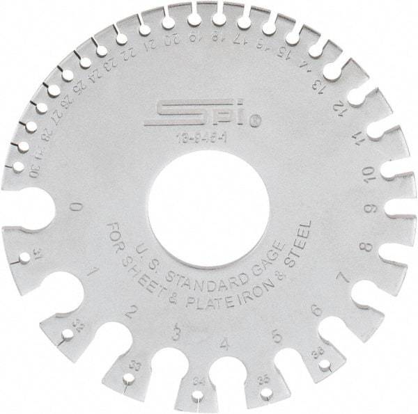 SPI - #36 Steel Wire and Sheet Metal Gage - Use with Uncoated Sheet and Plate Iron and Steel - Benchmark Tooling